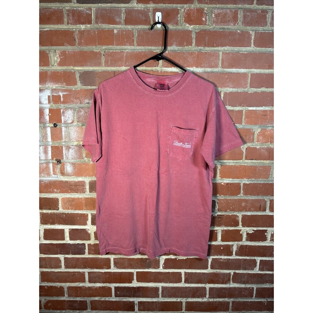 Campbell Law School Death & Taxes Shirt Faded Red Ben Franklin Adult Medium
